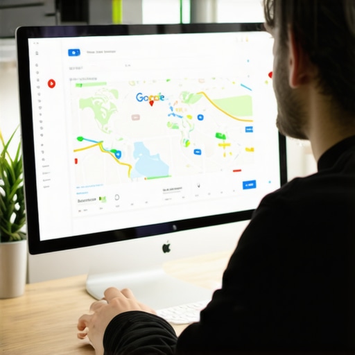 Analyzing Local SEO Data for Google Maps Optimization Person reviewing local SEO analytics and Google Maps rankings.