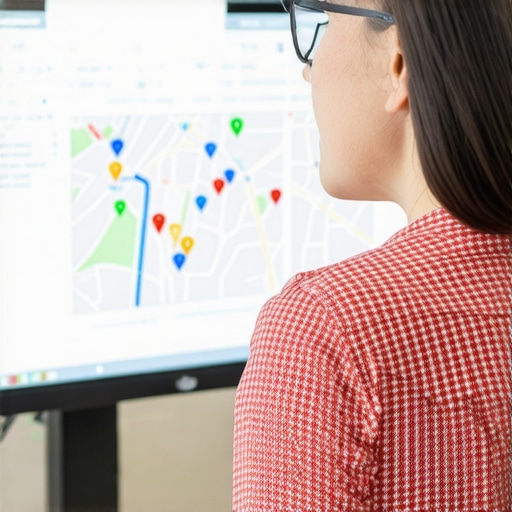 Deep Dive into Local SEO Optimization Techniques SEO expert analyzing local SEO strategies on a computer with Google Maps and schema markup visuals