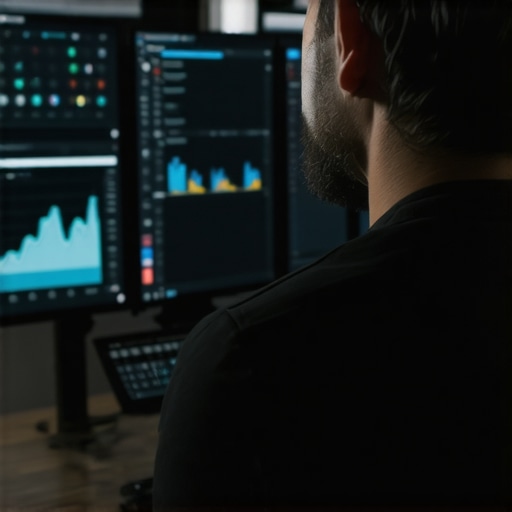 Business owner reviewing local SEO analytics on a computer screen.
