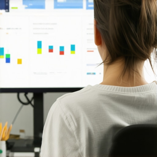 Person reviewing local SEO analytics on a computer monitor.