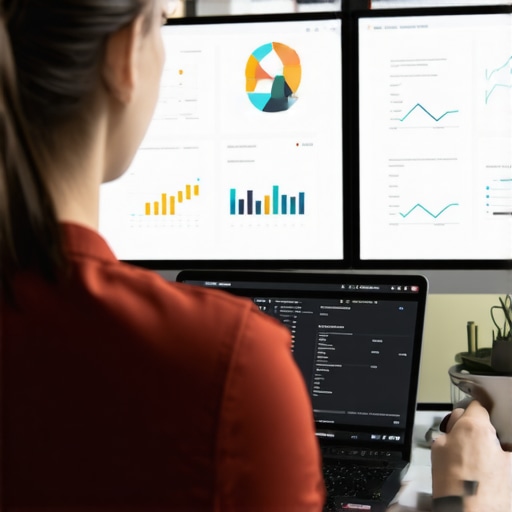 Person working on local SEO tools on computer with charts and citations