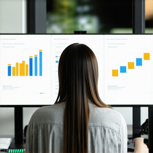 Person reviewing SEO analytics dashboard with maps and graphs.