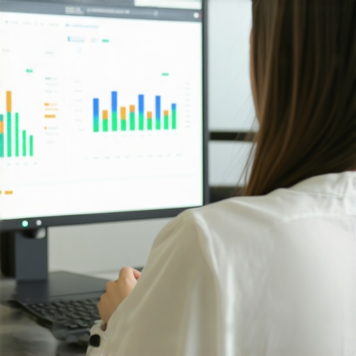 Advanced Local SEO Tools in Action Person analyzing local SEO data on a computer monitor