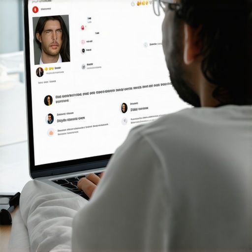 Person scrutinizing online reviews on a laptop to identify fake feedback in SEO agencies