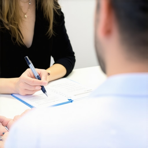 Person discussing with an SEO expert during a consultation to evaluate their expertise.