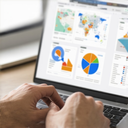 Person reviewing local SEO analytics on a laptop for Google Maps ranking insights.