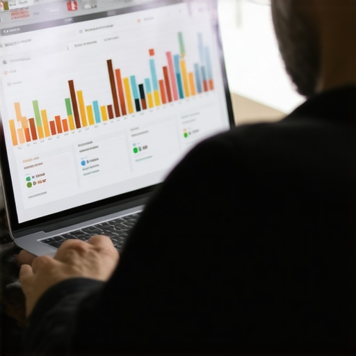 Person reviewing local SEO performance metrics on a laptop.