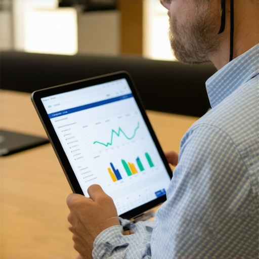 Business owner analyzing local SEO audit report on tablet