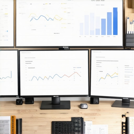A workspace with SEO dashboards displaying local search performance metrics.