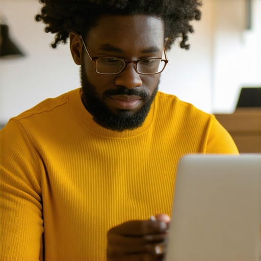Business owner updating Google My Business profile on a laptop