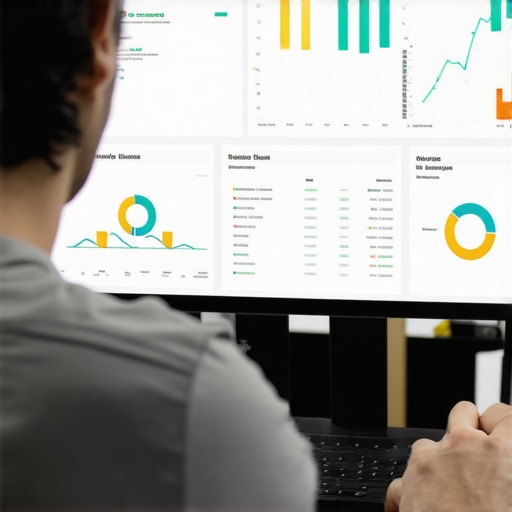 Digital marketer analyzing local SEO analytics with various tools on a computer