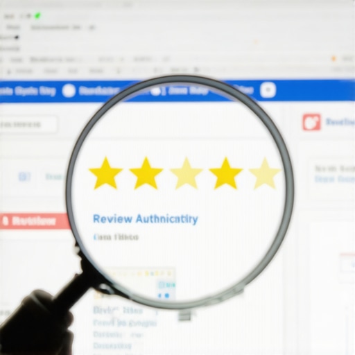 Magnifying glass inspecting online reviews for authenticity