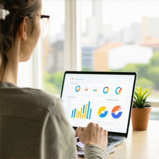 Person reviewing local SEO metrics on laptop indicating progress and strategy